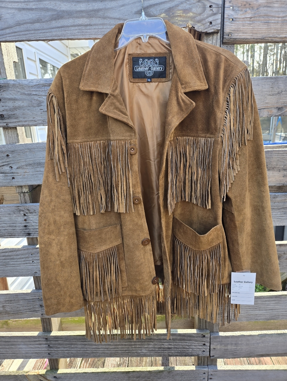 Leather Gallery Cow Suede Jacket Tag - Tobacco
